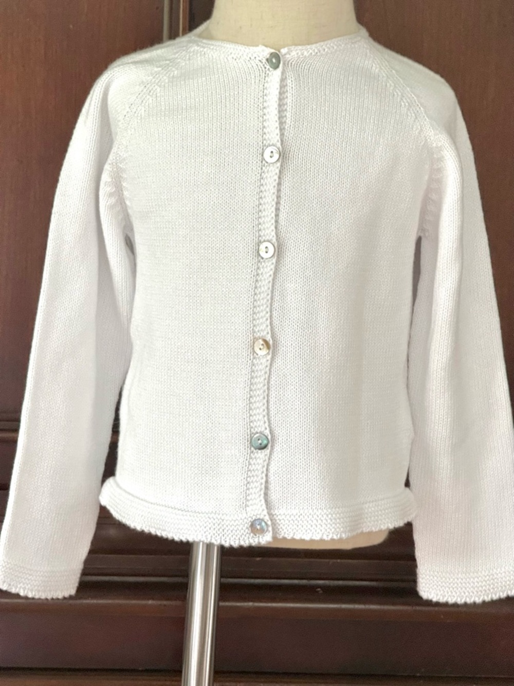 Mi Lucero White Knit Cardigan Girls Size 4 Boutique Sweater